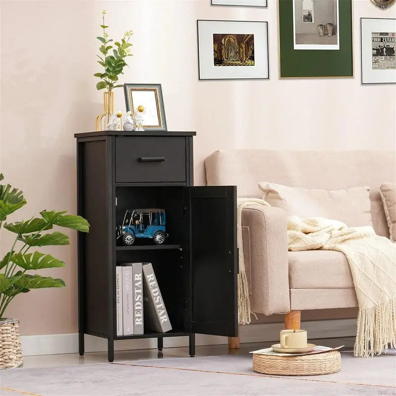 Smalle vloerkast met 1 deur en 1 lade - 11,8D x 13,8B x 31,5H
