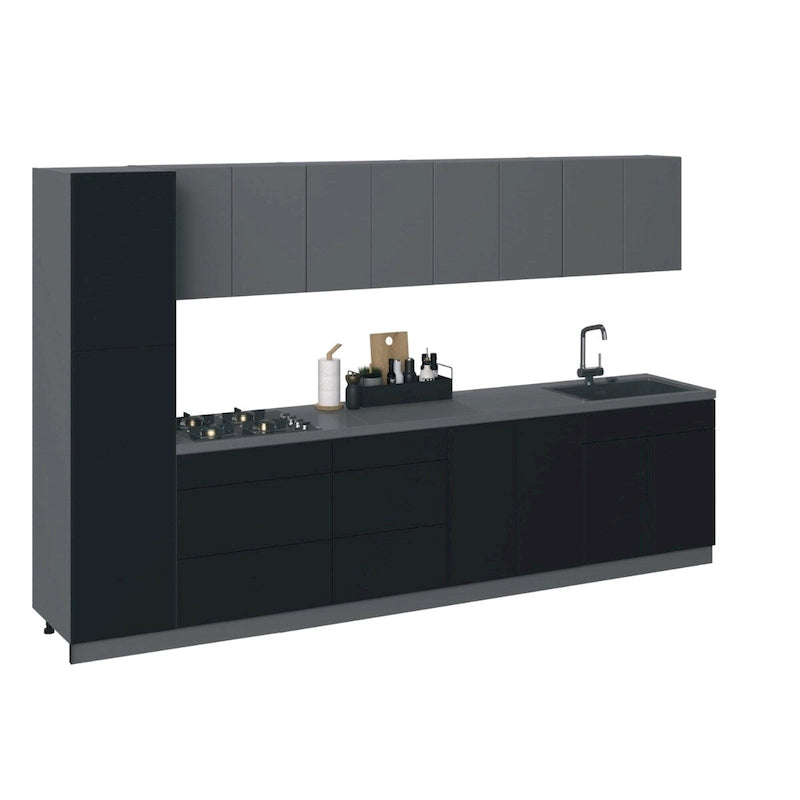 Keuken Elegante Collectie Zwarte Kleur Basis Maat 11Ft Breed - 135x24