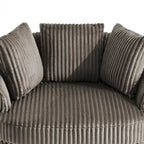 DREAMSIDEA Recessed Arm Slipcovered Swivel Barrel Chair