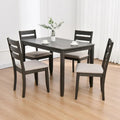 Set van 4 houten eetkamerstoelen met lattenrug