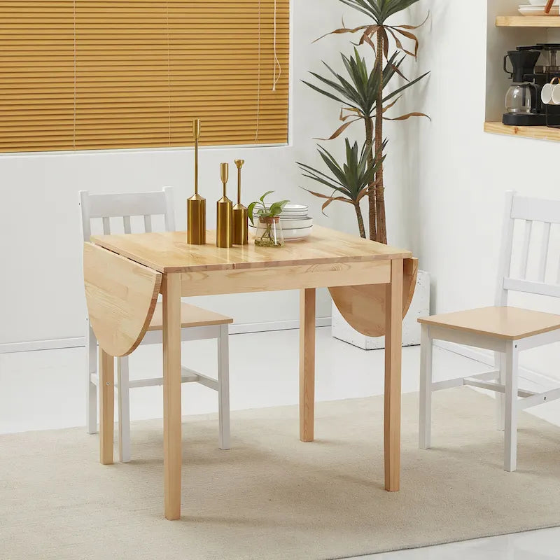 HOMCOM 55 massief houten keukentafel, klaptafel voor kleine ruimtes, opvouwbare eettafel